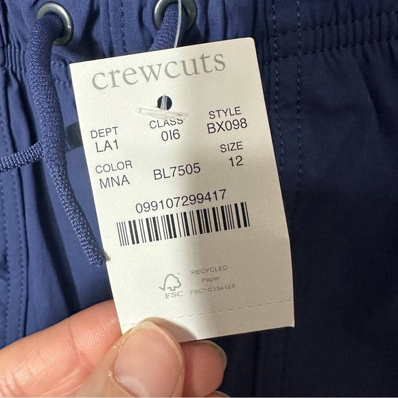 NWT Crewcuts J. Crew Boy's Tech Dock Pants Size 12 Navy Blue Performance Sporty - Picture 4 of 9